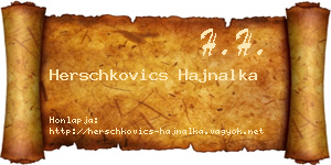 Herschkovics Hajnalka névjegykártya